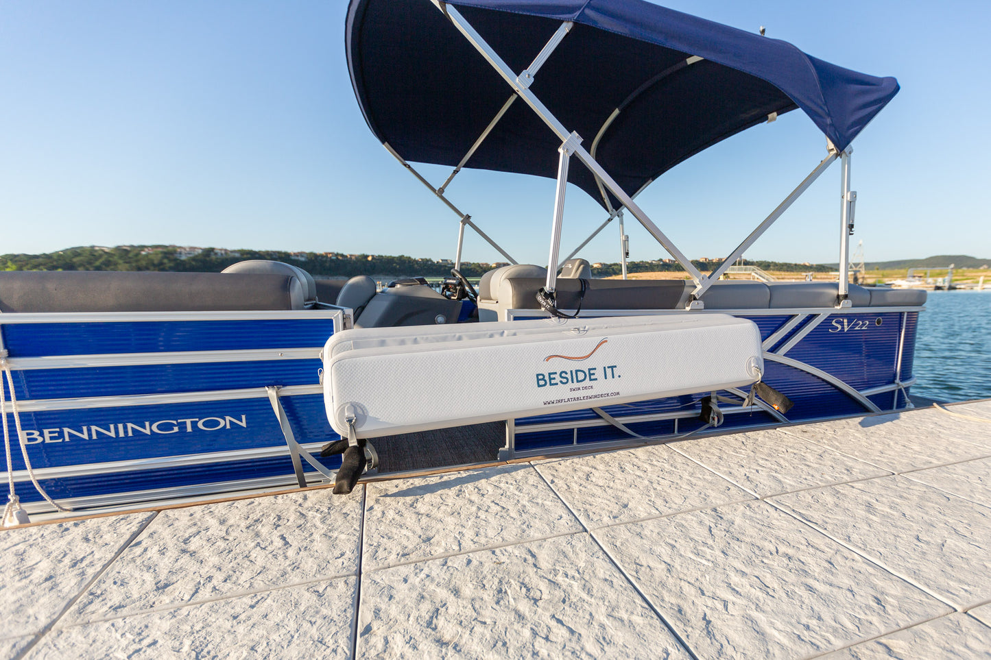 Inflatable Swim Deck and Bench Seat for Rafts - Beside It.