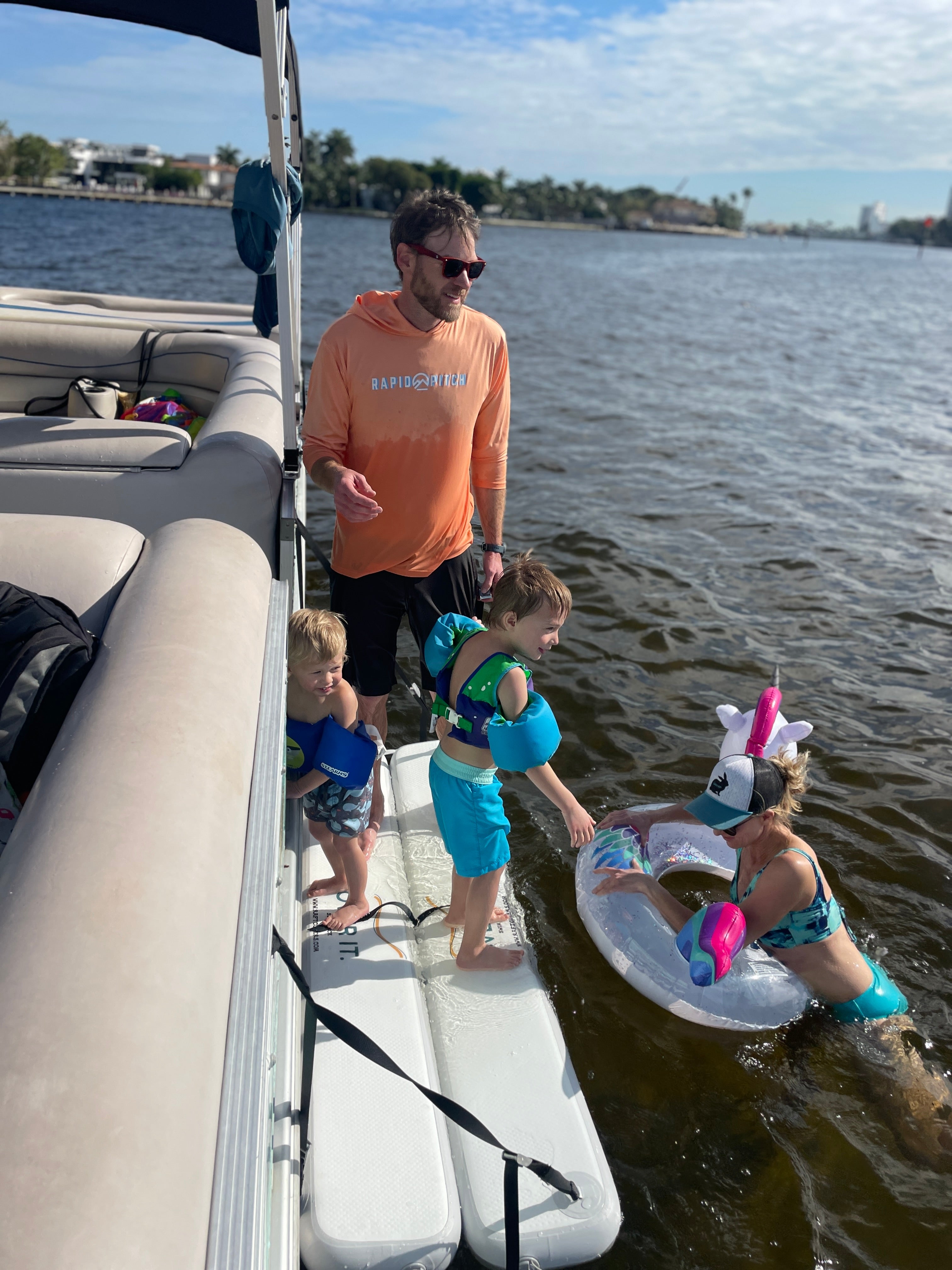 Inflatable Swim Deck for Boats - – Over It. Raft Covers